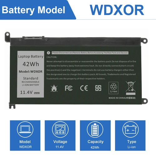 🧡LOT 1-100x WDX0R WDXOR Battery For Dell Inspiron 13 5368 5378 5379 7368 7378 - Picture 4 of 19