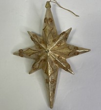 Gold glittered North Star Blown Glass Ornament, 5" Tall, NWT
