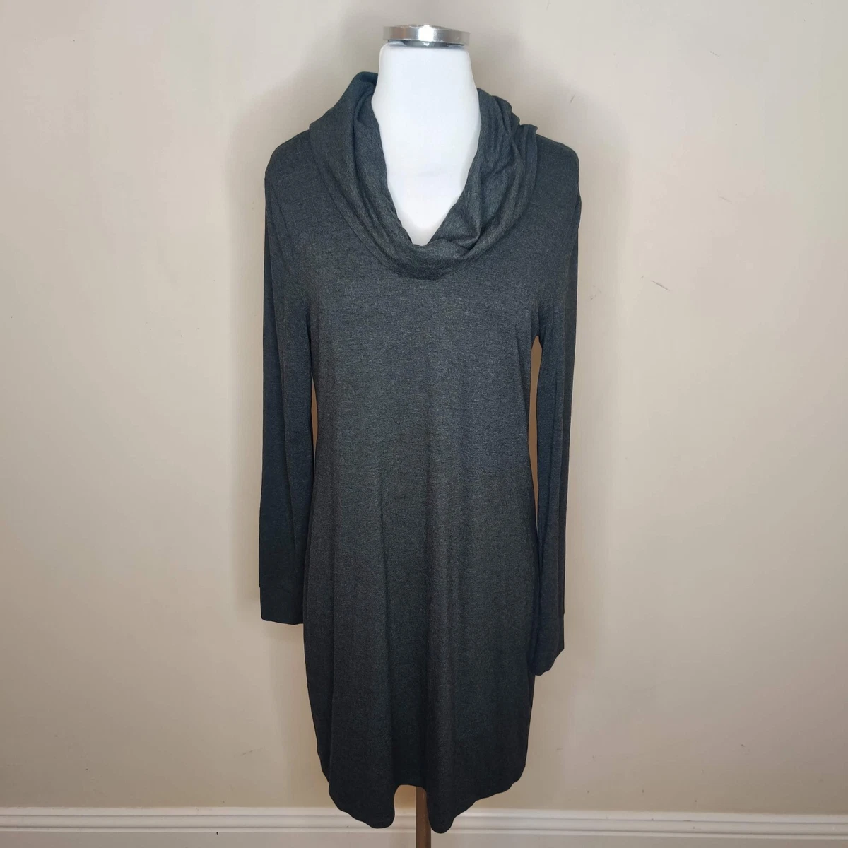 Top Gris à Manches Longues - White House Black Market - Taille XXS - Col Drapé, Stretch