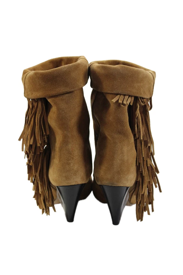 Isabel Marant Womens Suede Fringe Cowboy Ankle Boots Brown Size 36 6 - Image 3 of 4