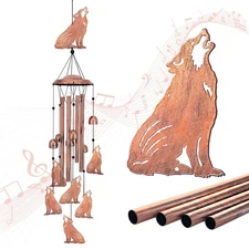 Wolf Wind Chimes Outdoor Wolf Gifts for Women/Men/Mom/Wife/Grandma Birthday G...