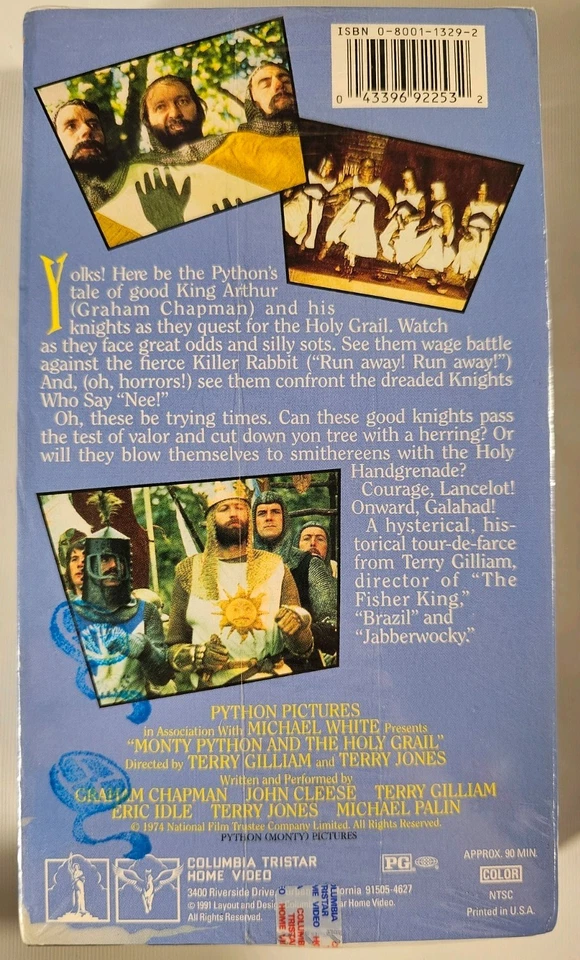 VTG Monty Python and the Holy Grail VHS 1991 New Sealed John Cleese Eric Idle - Image 3 of 4
