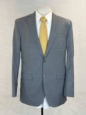Jack Victor Men's Stone Gray Super 100's Wool Suit 42L 36X33 Two Button Canada