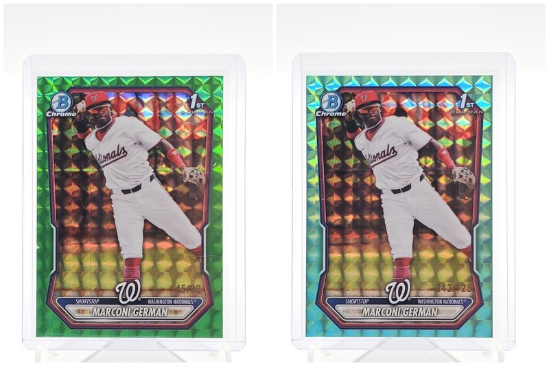 [2] MARCONI GERMAN 2026 BOWMAN CHROME 1ST GREEN GEOMETRIC REFRACTOR /99 Q7313