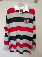 Aeropostale Rugby Polo Shirt Men M Red Blue Striped Academia Vintage Y2K Preppy