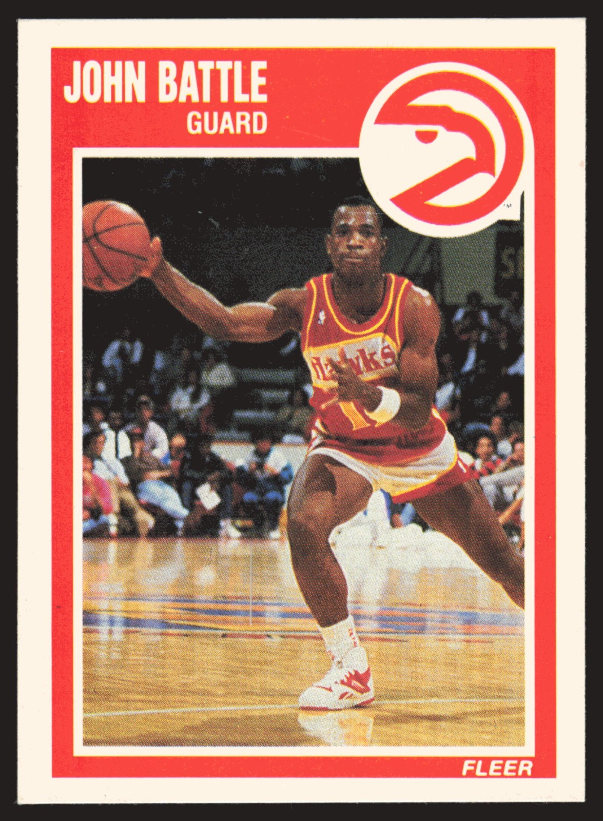 John Battle Rookie 1989-90 Fleer #1 RC Atlanta Hawks NBA Basketball Card