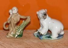 Wade 1st Edition Vintage Wade Whimsies 1950s Polar Bear and Monkey
