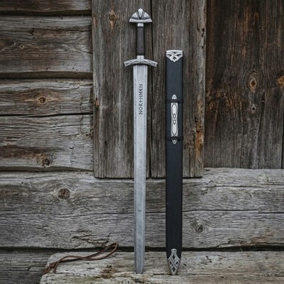 Northmen 38  Handmade Viking Sword   Custom Damascus Steel with Scabbard