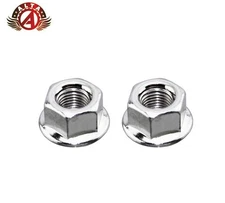 Bicycle Bike Hub Axle Nut with Rotating Washer - 9X 1mm- Chrome - Set of 2