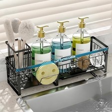 Extra Large Extendable Sponge Holder for Kitchen Sink Caddy Organizer