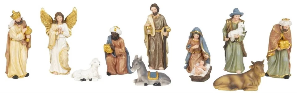 Krippenfiguren-Set 11teilig 4-13cm Weihnachtsdekoration Weihnachten Winter Deko - Bild 3 von 3