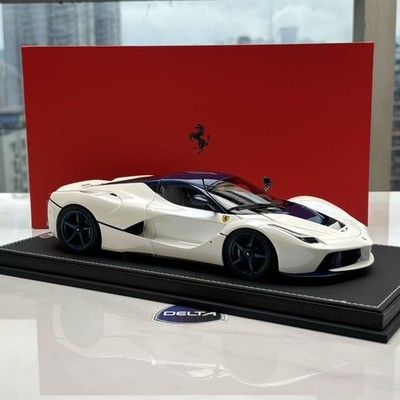 1/18 BBR Ferrari Laferrari In Bianco Bird Cage With Blue Carbon