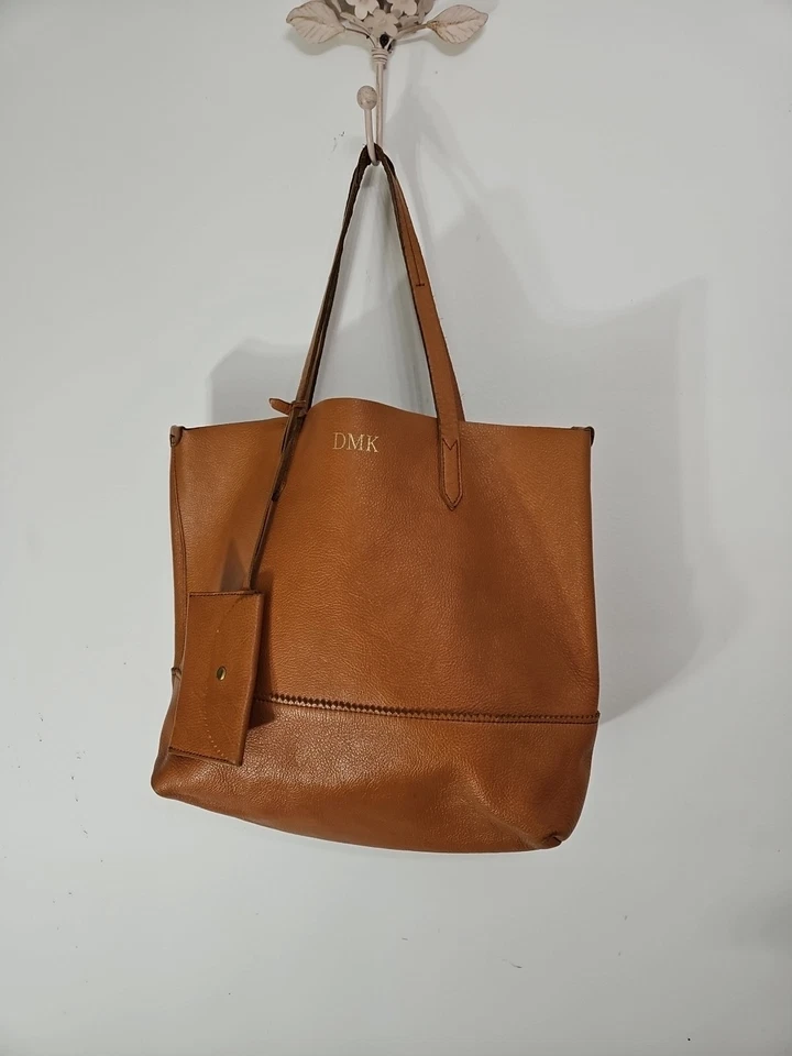 J экипажа желтовато-коричневый коричневый кожаный большой Hobo сумка с короткими ручками с монета карман наплечная сумка 15 x 13 x 6 - Изображение 3 из 4