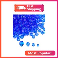 Yholin 400pcs 6mm Bicone Crystal Beads Bulk -Faceted Glass Bead,Loose Spacers Be