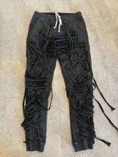 Rick Owens Megalace Joggers Black Wax Size 48