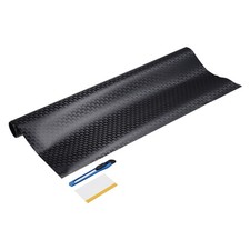 1Set Carbon Fiber Vinyl Wraps 12" x 4.9ft Self-Adhesive W Scraper Black