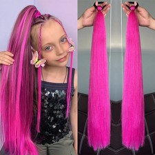 Synthetic Colorful Ponytail Extension Long Straight DIY Braided Pony Tail