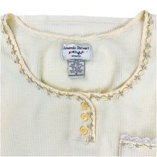 Vtg Amanda Stewart Womens M Nightgown Floral Cotton Lace Cottage Farmhouse Sleep