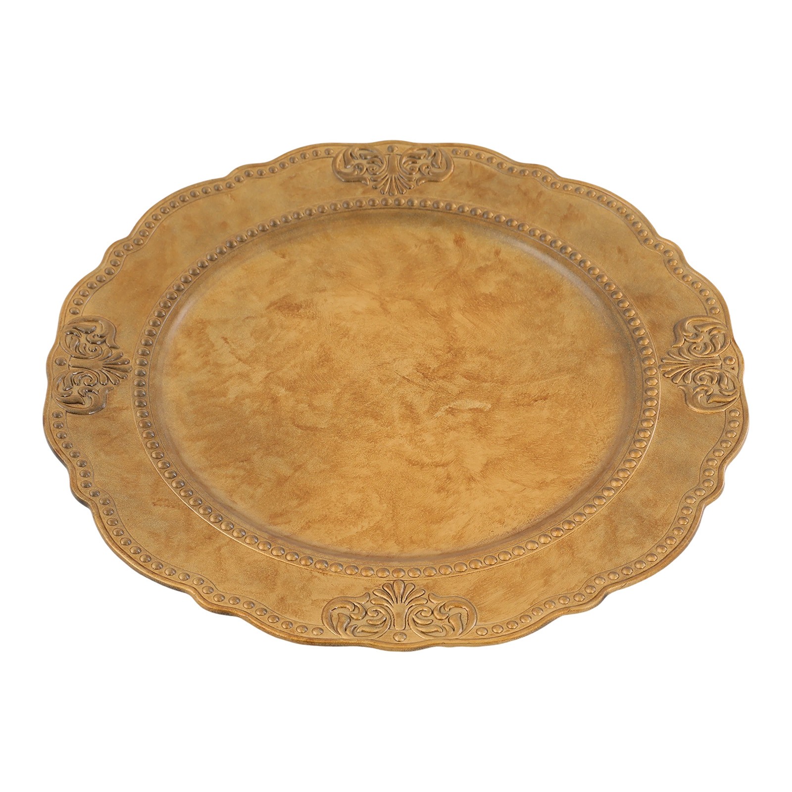 100 Pcs Antique Charger Plates Decorative Chargers for Table Dinner Kitchen Gold