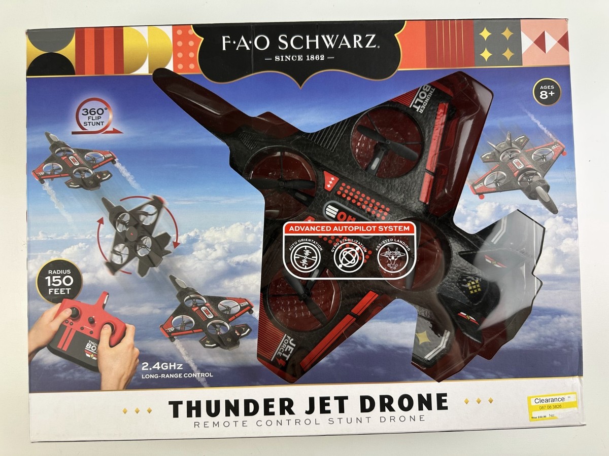 FAO Schwarz Thunderbolt Jet X2 Remote Control Stunt Drone 360