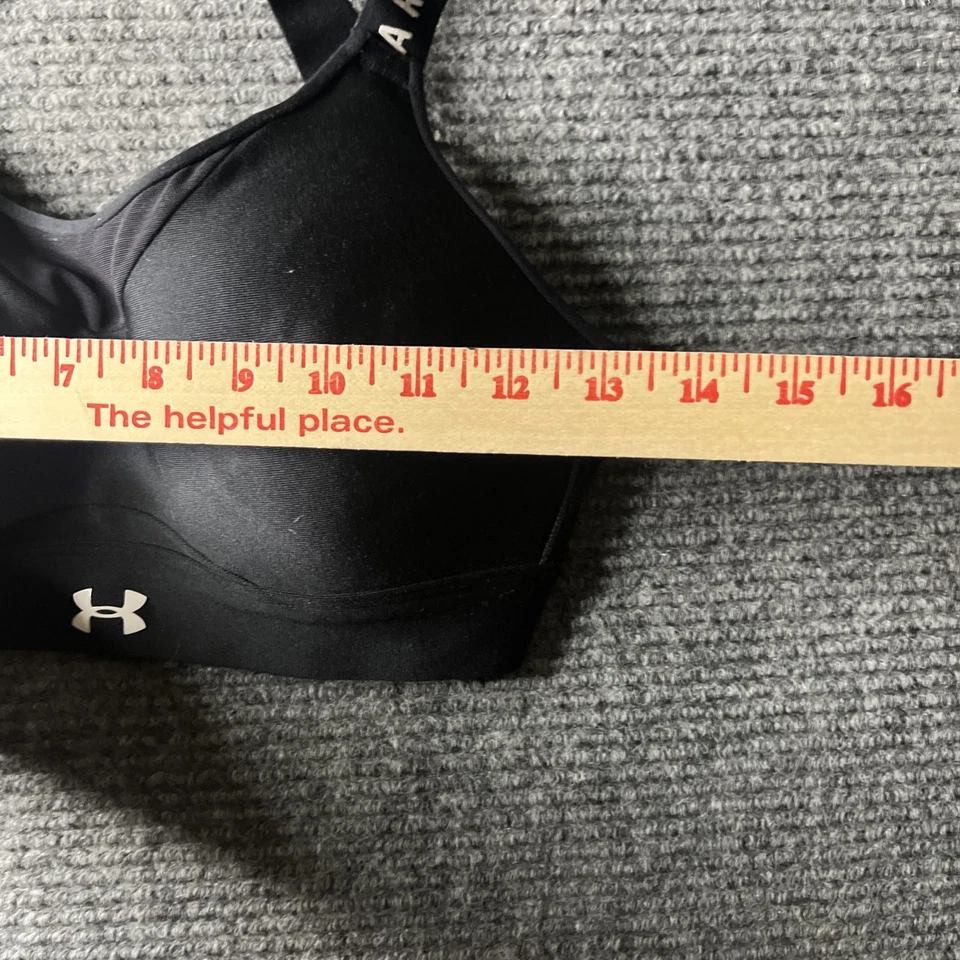Under Armour Sports Bra Women Small Petite  Black Gym Yoga Running Compression - Image 2 of 4