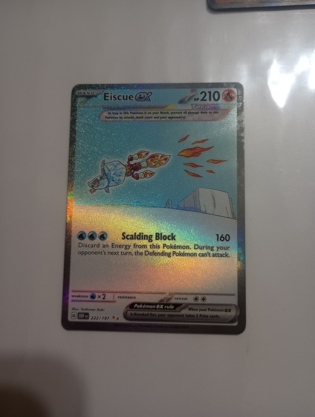 pokemon Eiscue EX 222/197 Obsidian Flames Special Illustration Rare Card