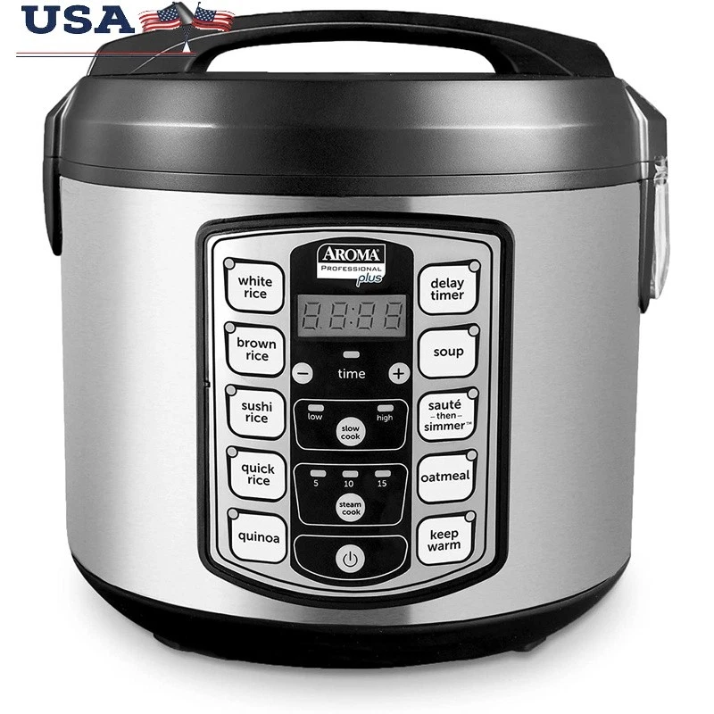 20-Cup Rice Cooker Food Steamer Slow Cooker Delay Timer Sauté Simmer Functions