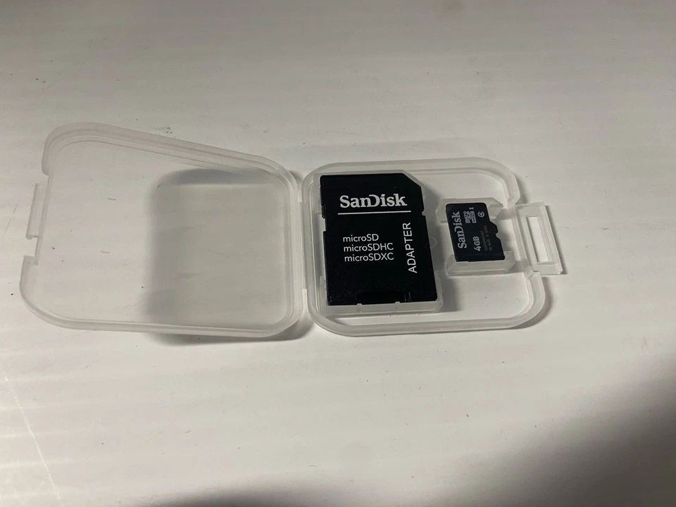 SanDisk 4GB MicroSD Micro SDHC TF Flash Class 4 Memory Card 4GB with SD Adapter - Image 2 of 2