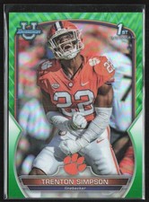 Trenton Simpson 2022 Bowman University Chrome Green Refractor /99 #45 Clemson