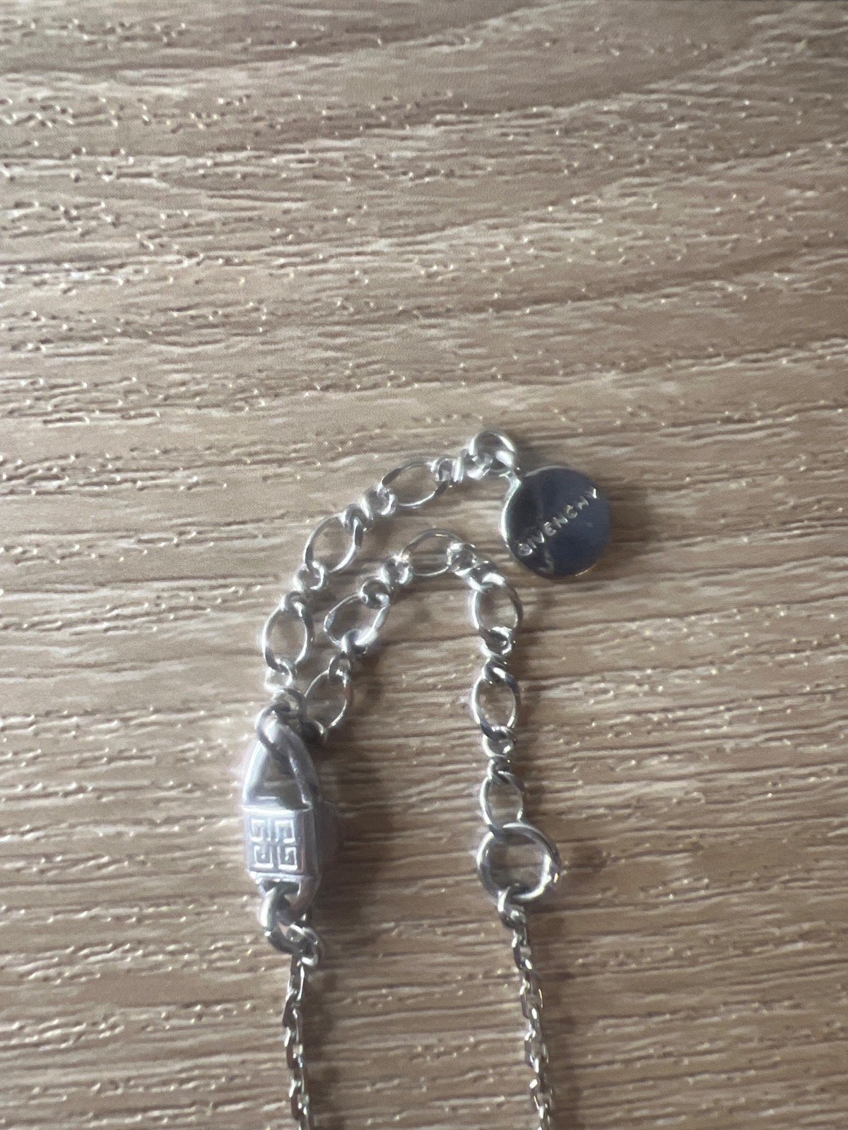 Authentic GIVENCHY Silver Tone Double Circle Pend… - image 2