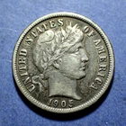 1905 Barber Dime  Abt. XF details