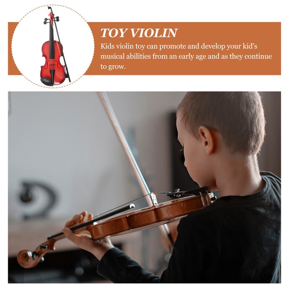 Children Violin Toy Simulated Violin with Strings and Bow Musical ...