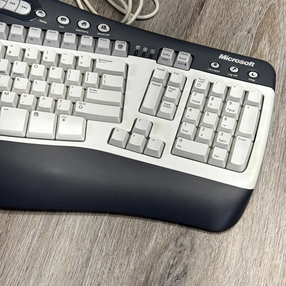 Microsoft Natural MultiMedia Keyboard 1.0A RT9470 PS/2 Ergonomic Split Gray - Image 4 of 4