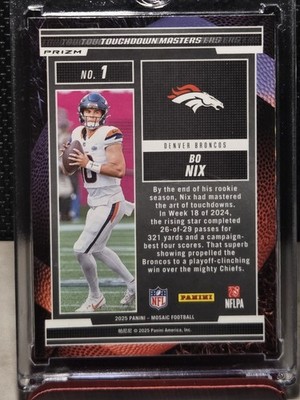 2025 Panini Mosaic - Touchdown Masters Bo Nix #1 Green Mosaic