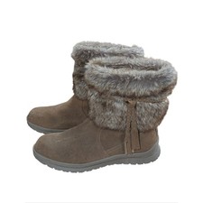 Minnetonka Suede Everett Boot Brown Faux Fur Size 8