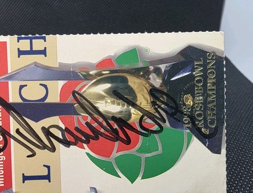 Biglietto Bo Schembechler autografo firmato 24/10/1998 Michigan Stub vs Indiana - Foto 4 di 6