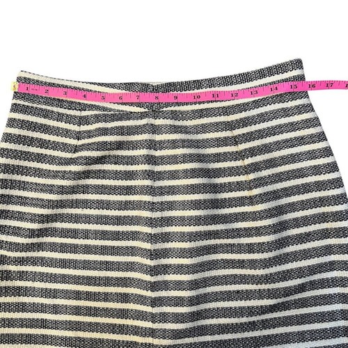 J. Falda recta de tweed a rayas azul y crema Crew náutica para mujer talla 4 - Imagen 7 de 8