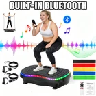 500LBS Vibration Plate Exercise Machine Whole Body Workout w/ Bands Remote LED