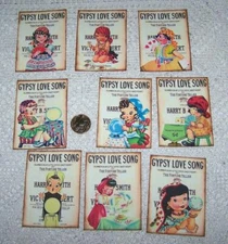 9~Halloween~Gypsy~Fortune Teller~Palmistry~Tarot~Linen Cardstock~Cards~Set 9