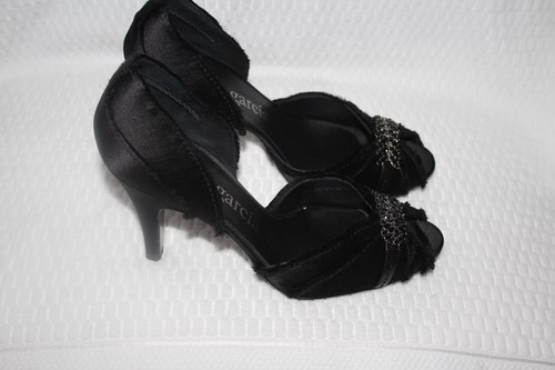 PEDRO GARCIA DIARA BLACK SATIN OPEN TOE #8us $490 - Picture 6 of 8
