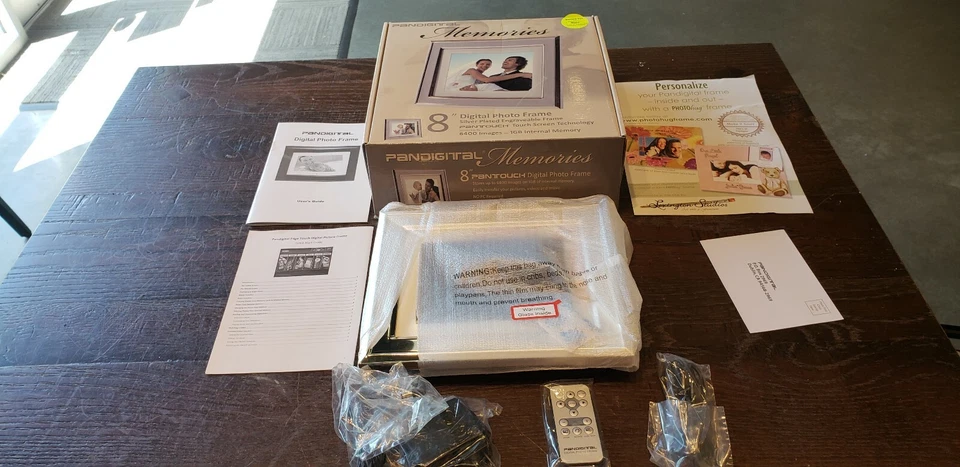 Pandigital PAN8056M02T 8” Digital Photo Frame W/ Silver Plated Engraveable Frame - Image 2 of 4