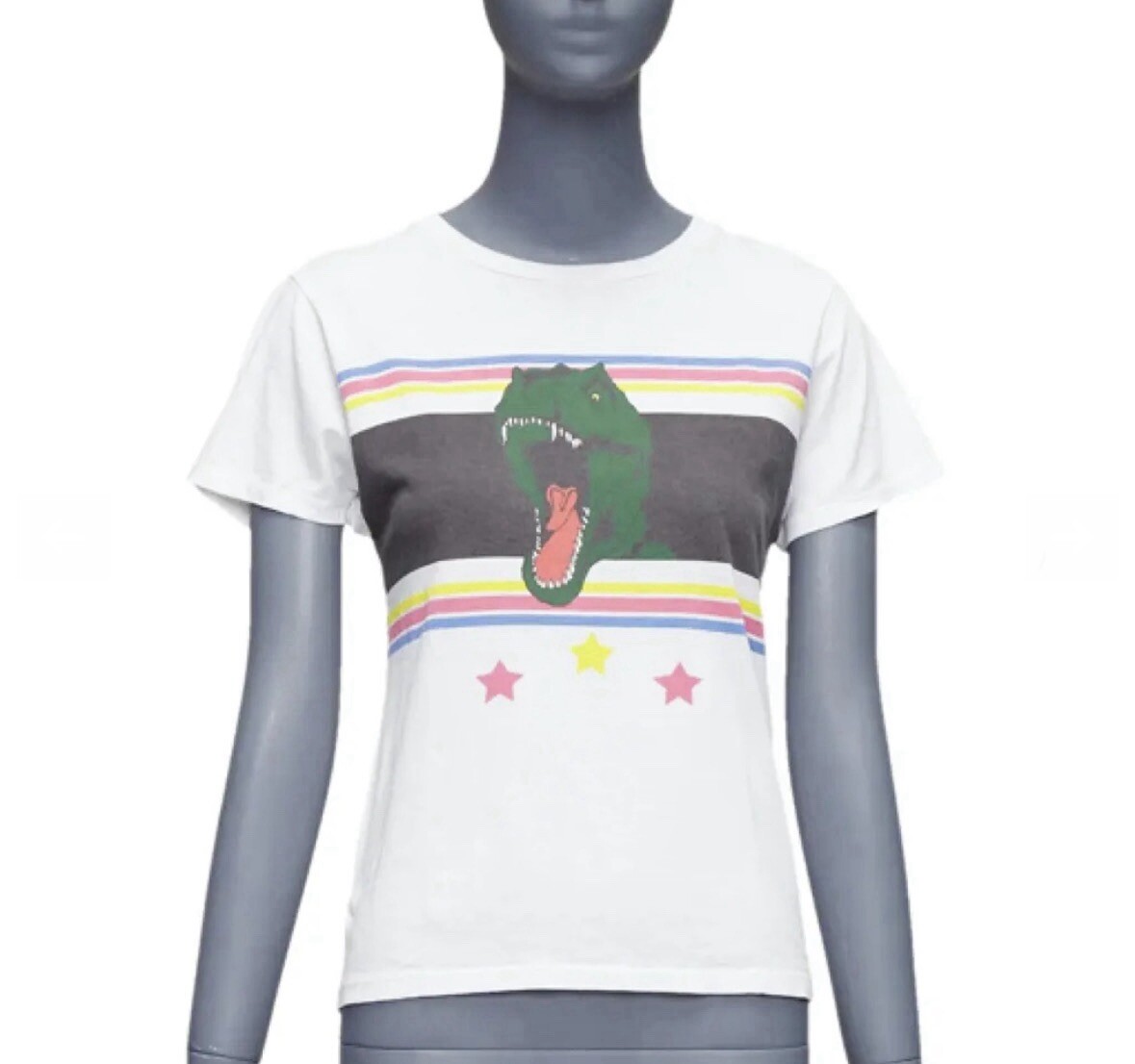 T shirt Saint Laurent a righe dinosauro taglia media M