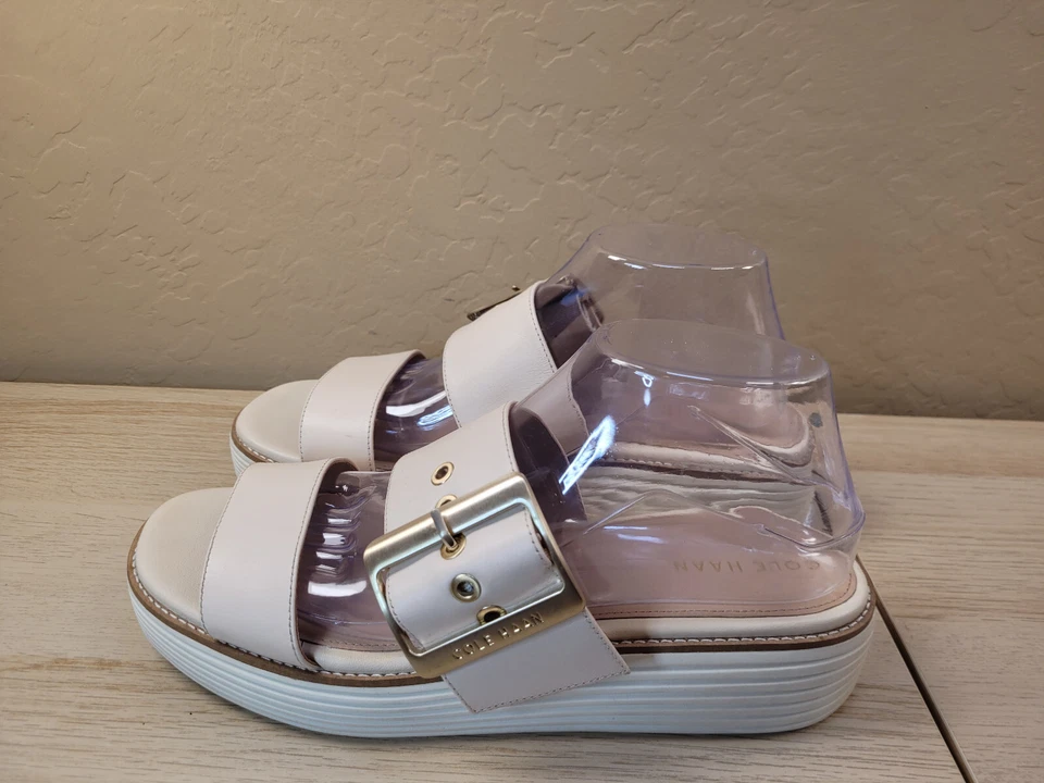 Sandalia Deslizable Cole Haan Original Grand Platform 2" Beige Mujer 9B 9 Foto 2 de 4