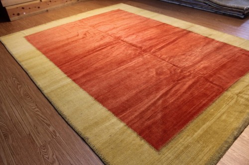 9' X 12' HANDMADE WOOL RUG, Tibetan Modern yellow, gold, orange colors Pm75 - Picture 7 of 12
