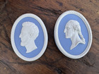 New ListingRare Blue Wedgwood Jasperware Abraham Lincoln George Washingon Placards