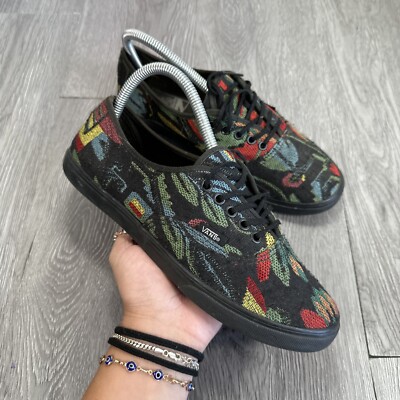 Vans Off the Wall Floral Knitted Low Top Flower Shoes Women Sz TB9C Rare 