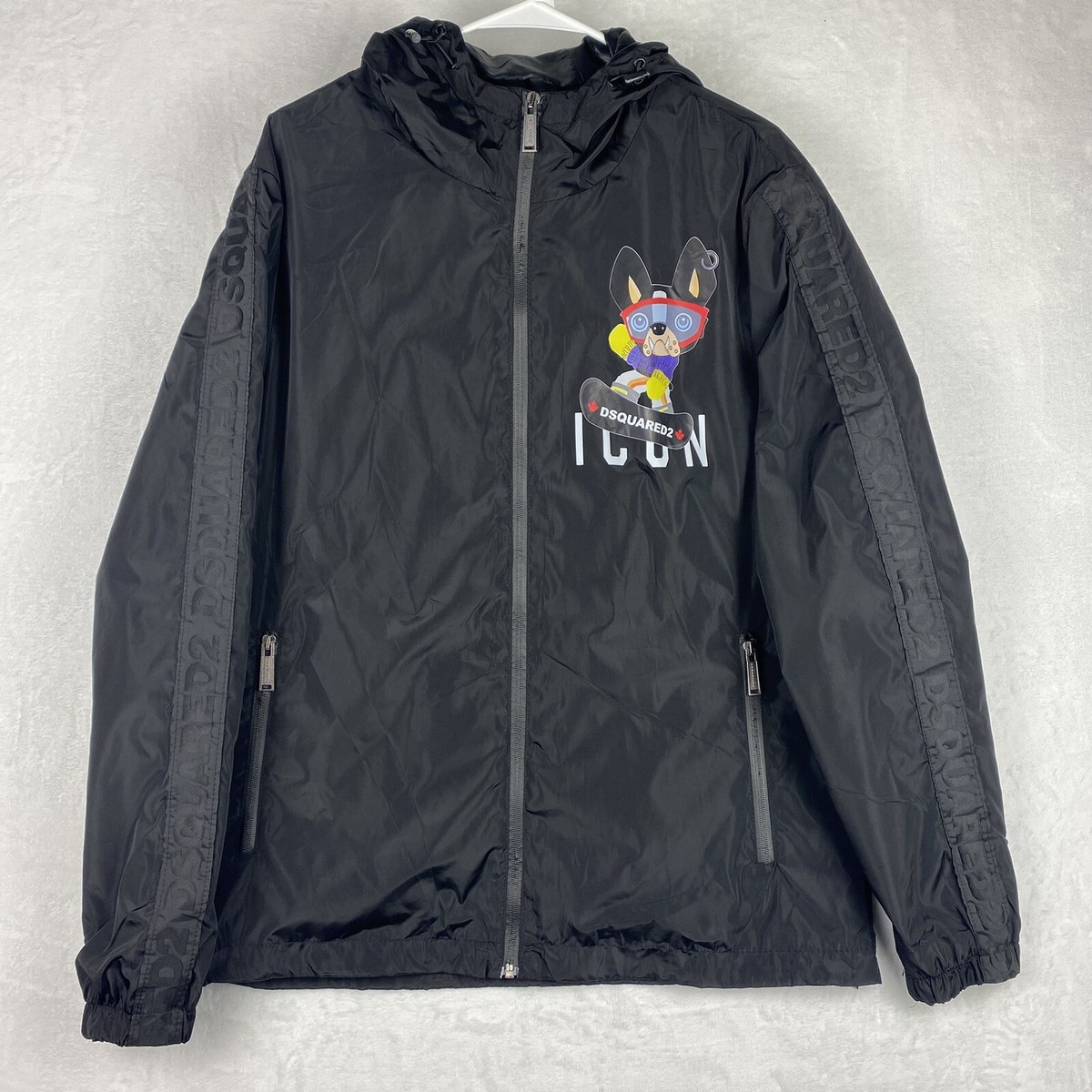 Dsquared2 Icon Ski Jacket Mens Extra Large Black Windbreaker Water