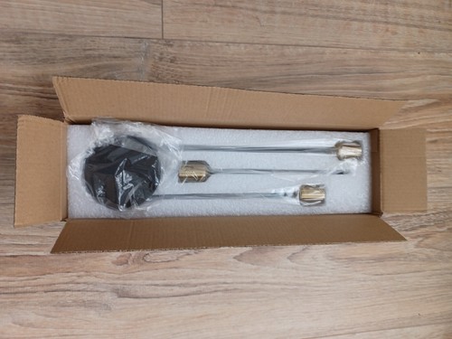 Candlestick Holders - Set of 3 Black Taper Candle Holders with Brass Colour Top - Picture 4 of 6