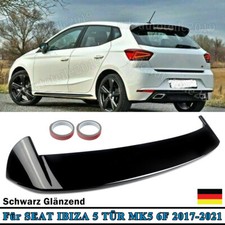 Dachspoiler für SEAT Ibiza MK5 6F 5-türer Heck Spoiler Dach Flügel Schwarz glänz