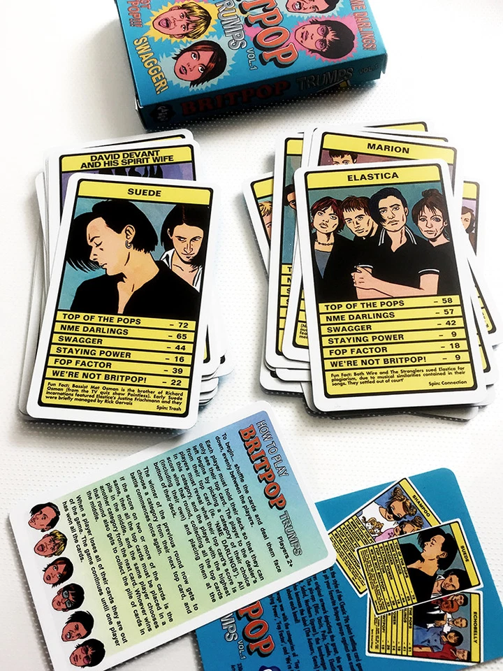 BRITPOP TRUMPS Card Game - 30 britpop bands (Blur, Oasis, Suede, Pulp, Elastica) - Image 3 of 4